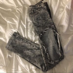 Distressed jeans